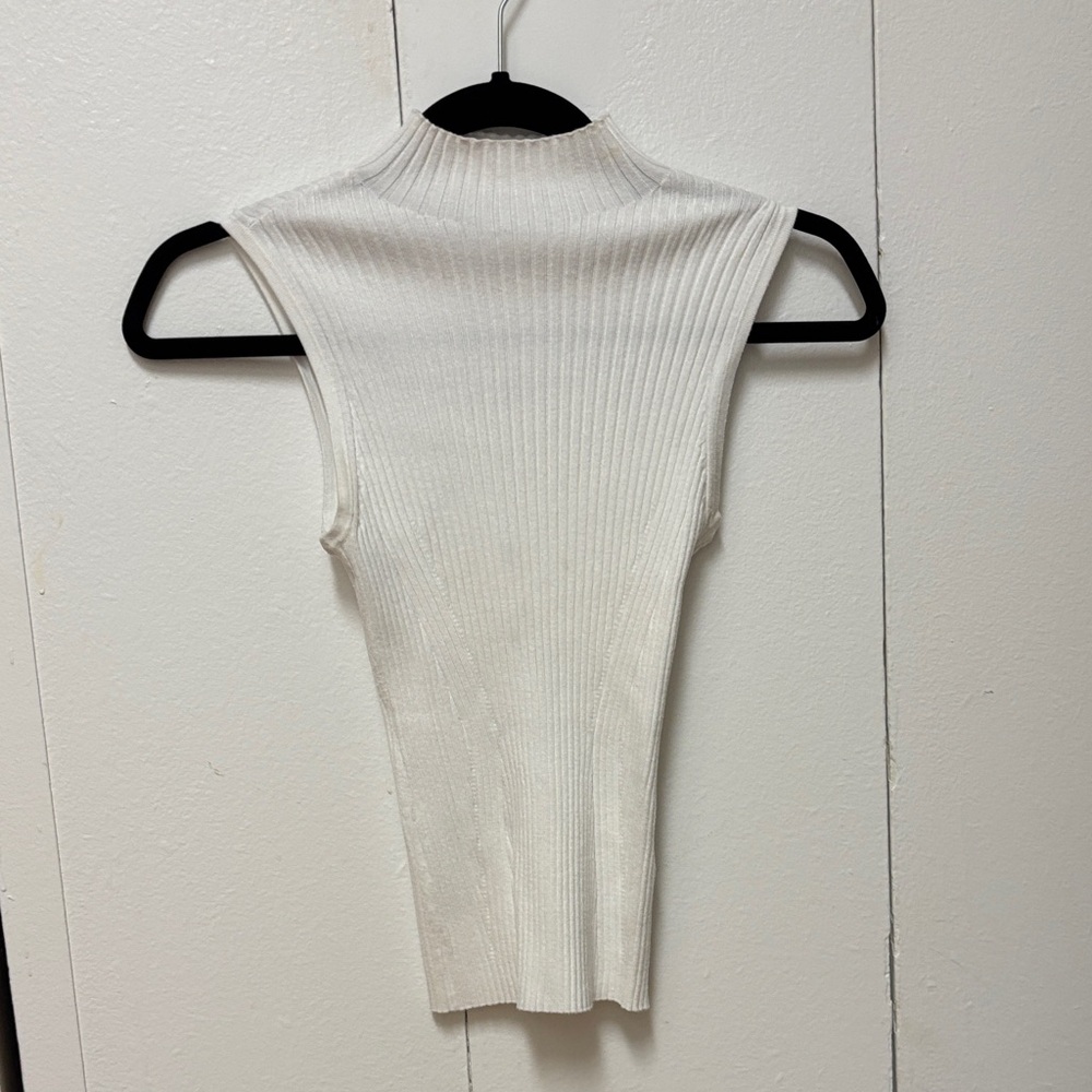 Madewell Cream Ribbed Knit Top